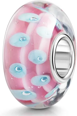 Materia Bead Glasperle Punkte Rosa Blau 357, Kern aus 925 Sterling Silber - Verkäufer: Schmuck