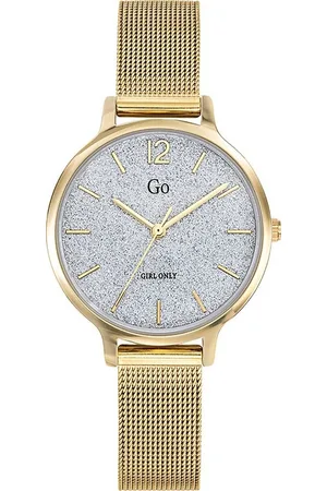 GO Girl Only Quarzuhr Damen Armbanduhr vergoldet, (Analoguhr), Damenuhr rund, mittel (ca. 32mm), Edelstahlarmband gold, Luxus - Verkäufer: Fit4Style Silberschmuck - IMPPAC