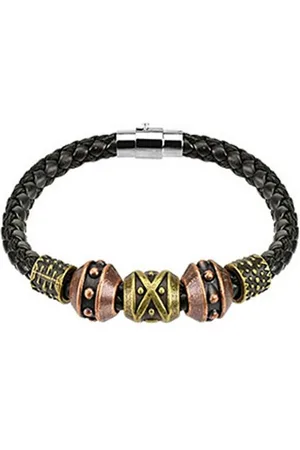 Bungsa Armband Armband Tribal Beads mit Magnetverschluss aus Leder Unisex (1 Armband, 1-tlg), Bracelet Armschmuck - Verkäufer: