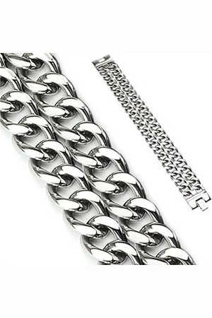 Bungsa Armband Armband zweireihig Silber aus Edelstahl Unisex (1 Armband, 1-tlg), Bracelet Armschmuck - Verkäufer: