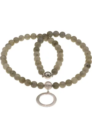 Bella Carina Perlenkette Kette mit Labradorit und Anhänger Kreis aus 925 Silber, mit einem Anhänger aus 925 Silber - Verkäufer: