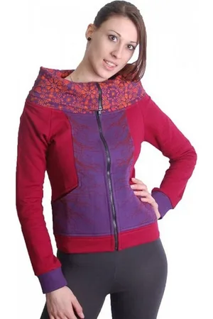Kunst und Magie Sweatjacke Pink- Boho Jacke Sweatjacke mit Rollkragen - Verkäufer: