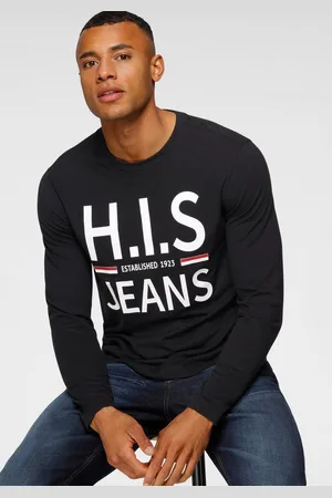 H.I.S Langarmshirt Langarm, schmaler Basic-Schnitt, bedrucktes Design