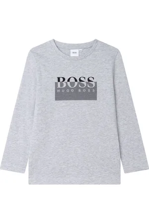 HUGO BOSS Langarmshirt Langarmshirt grau mit Logo - Verkäufer: coolkids-store