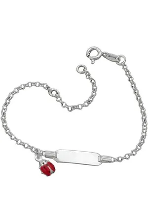 GALLAY ID Armband für Kinder Ankerkette Gravurplatte 19x58mm Marienkäfer Silber 925 18cm (Armband, 1-tlg) - Verkäufer: Cats Collection