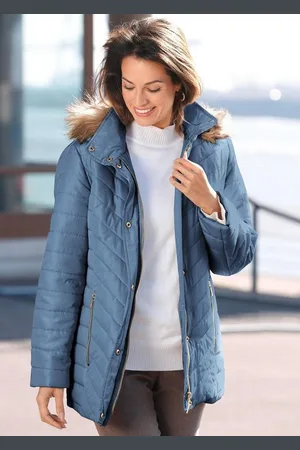 GOLDNER Winterjacke Longjacke mit Kapuze und Fellimitat Ohne - Verkäufer: