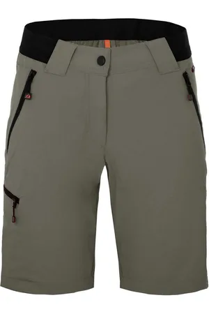 Bergson Outdoorhose VIDAA COMFORT Bermuda Damen Wandershorts, leicht, strapazierfähig, Normalgrößen, grau/grün - Verkäufer: