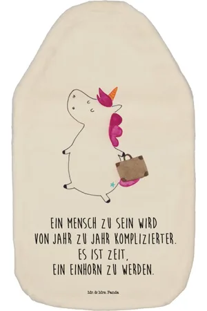 Mr. & Mrs. Panda Wärmflasche Einhorn Koffer - - Geschenk, Wärmflasche, lustig, Einhorn Deko, (1-tlg), Gleichmäßige Wärme - Verkäufer: