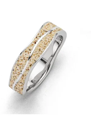 DUR Fingerring Schmuck: Ring "Wellen" mit Strandsand R5108 - Verkäufer: Strandsandschmuck