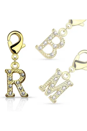 Bungsa Kristallanhänger Anhänger Buchstaben Gold aus Messing Unisex (1-tlg), Pendant Halsketten - Verkäufer: