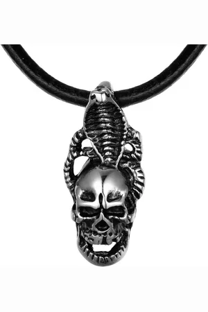 DonDon Kette mit Anhänger Lederkette Halskette 50 cm (1-tlg), Herren-Halskette mit Lederband, maskuline Anhänger, im Samtbeutel - Verkäufer: urban-styles
