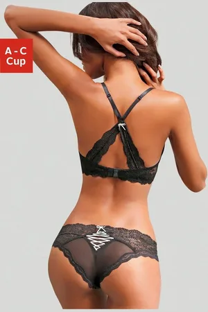 Lascana Set: Push-up-BH (Set, 2-tlg., mit Panty) mit zarter Spitze, sexy Dessous, Reizwäsche