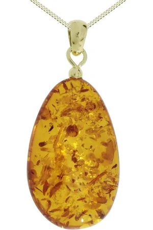 Ostsee-Schmuck Kette mit Anhänger - Tropfen ca. 30 mm lang - Silber 925/000, (2-tlg) - Verkäufer: