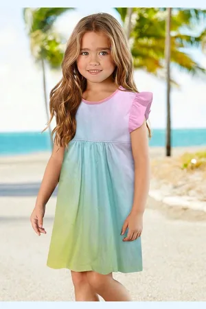 Kidsworld Jerseykleid in Regenbogenfarben kniefreie Länge, weit ausgestellter Schnitt, aus Baumwolle