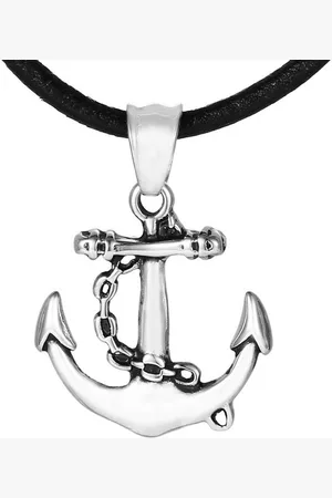 DonDon Kette mit Anhänger Lederkette Halskette 50 cm (1-tlg), Herren-Halskette mit Lederband, maskuline Anhänger, im Samtbeutel - Verkäufer: urban-styles