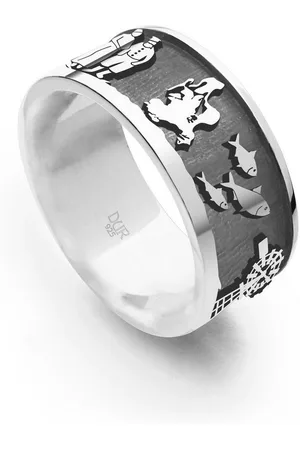 DUR Fingerring Schmuck: Ring "Mönchgut" 925er Silber, sandlos, dunkel rhodiniert - Verkäufer: Strandsandschmuck