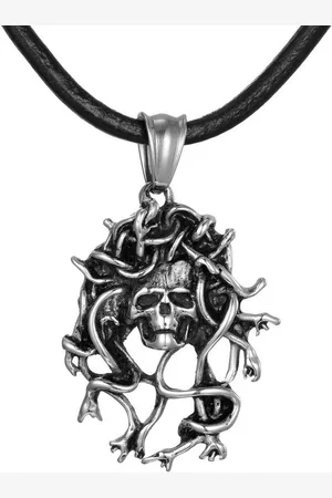 DonDon Kette mit Anhänger Lederkette Halskette 50 cm (1-tlg), Herren-Halskette mit Lederband, maskuline Anhänger, im Samtbeutel - Verkäufer: urban-styles