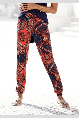 Lascana Strandhose mit Paisleyprint und Taschen, leichte Jerseyhose, elastisch