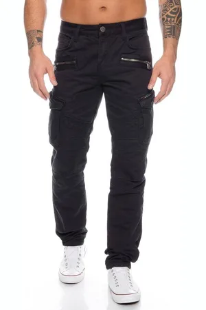 Cipo & Baxx Cargohose Herren Cargo Jeans Hose im modernen Design Schicke Nahtverzierungen - Verkäufer: Blackjack Fashion