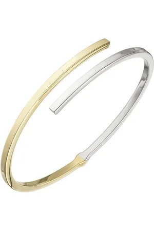 Jobo Armreif, oval 925 Silber bicolor vergoldet