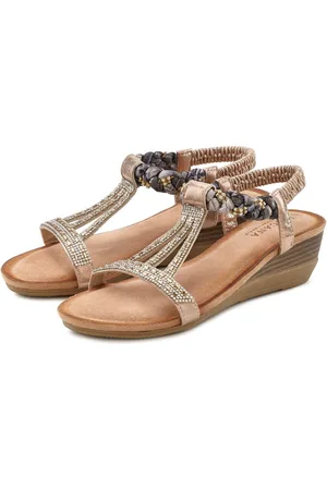 Lascana Sommerschuh Sandale mit Schmucksteinen, Glitzer, elastische Riemen, Sandalette,Sommerschuh