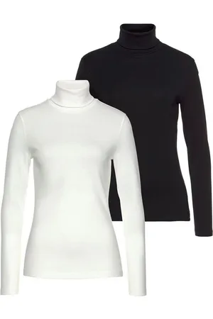FLASHLIGHTS Rollkragenshirt (2er-Pack) Langarm, sehr figurbetont, aus Feinrippstoff, aus 100% Baumwolle
