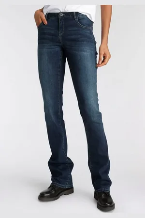 ARIZONA Bootcut-Jeans Ultra-Stretch normale Passform, Baby-Bootcut, Used-Look-Waschung