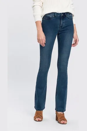 ARIZONA Bootcut-Jeans Ultra Stretch ausgestellte Beinform, Used-Waschung, hohe Leibhöhe