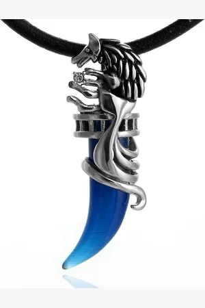 DonDon Kette mit Anhänger Lederkette Halskette 50 cm (1-tlg), Herren-Halskette mit Lederband, maskuline Anhänger, im Samtbeutel - Verkäufer: urban-styles
