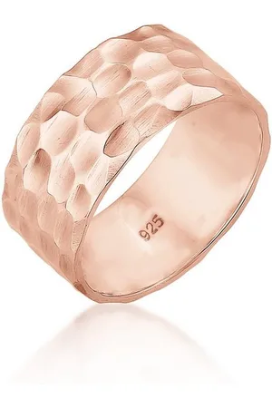 Elli Fingerring Breit Bandring Gehämmert Matt 925er Silber