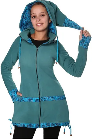 Kunst und Magie Kurzjacke Kunst&Magie kurzer Damenmantel Fleece+abnehmbarer Zipfelkapuze Fairy - Verkäufer: