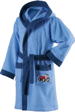 Erwin Müller Kinderbademantel Kinder-Bademantel mit Kapuze, Rückenlänge: 65 cm, Frottier, mit Kapuze, default, Walk-Frottier Uni - Verkäufer: