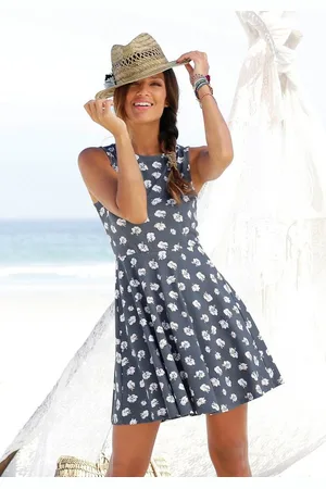 beachtime Strandkleid mit Blumendruck aus Baumwolle, Minikleid, Sommerkleid