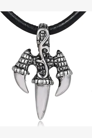 DonDon Kette mit Anhänger Lederkette Halskette 50 cm (1-tlg), Herren-Halskette mit Lederband, maskuline Anhänger, im Samtbeutel - Verkäufer: urban-styles