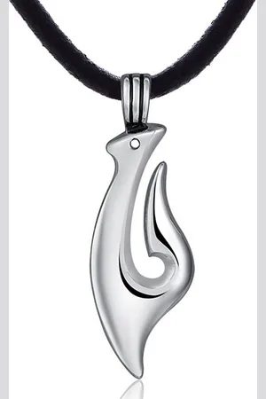 DonDon Kette mit Anhänger Lederkette Halskette 50 cm (1-tlg), Herren-Halskette mit Lederband, maskuline Anhänger, im Samtbeutel - Verkäufer: urban-styles