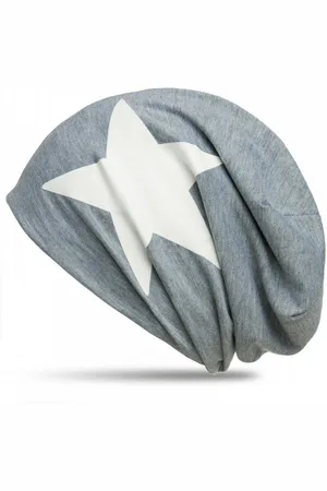 CASPAR Beanie MU069 klassiche leichte Unisex Mütze mit Stern Print - Verkäufer: & SIKORA