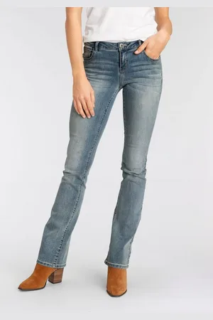 ARIZONA Bootcut-Jeans Ultra-Stretch normale Passform, Baby-Bootcut, Used-Look-Waschung