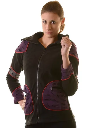 Kunst und Magie Fleecejacke Elfenhafte Fleece Jacke mit Cutwork Patches Goa Psy Hippie Fraggle - Verkäufer:
