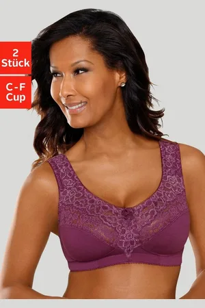 Petite Fleur Entlastungs-BH (Packung, 2 Stück) ohne Bügel, mit eleganter Spitze, Basic Dessous