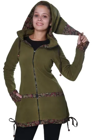 Kunst und Magie Kurzjacke Kunst&Magie kurzer Damenmantel Fleece+abnehmbarer Zipfelkapuze Fairy - Verkäufer: