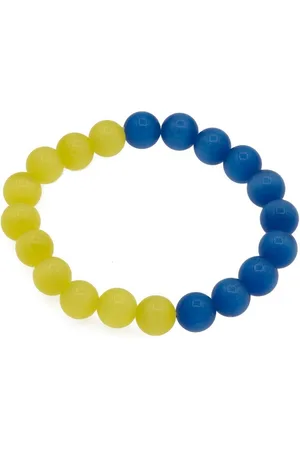 Bella Carina Armband Ukraine Flagge Armband blau gelb Katzen Augen Glas 10 mm, in den Farben der Ukraine - Verkäufer: