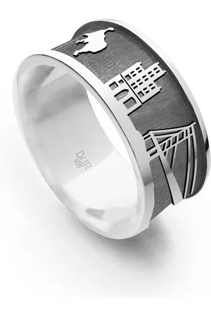 DUR Fingerring Schmuck: Ring "Meck-Pom" 925er Sterlingsilber dunkel rhodiniert R5 - Verkäufer: Strandsandschmuck