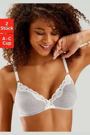 Petite Fleur Bralette-BH (Packung, 2 Stück) ohne Bügel aus Baumwolle mit Spitze