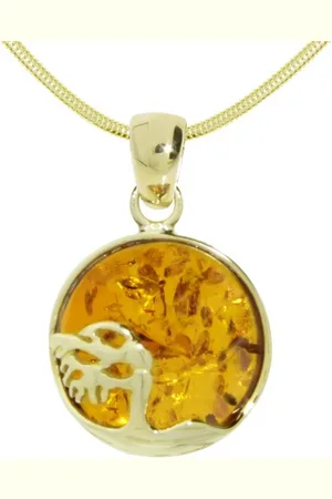 Ostsee-Schmuck Kette mit Anhänger - Windflüchter 16 mm - Silber 925/000, vergoldet - (2-tlg) - Verkäufer: