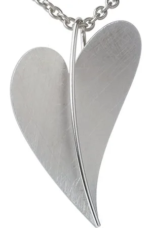 ERNSTES Herzanhänger Damen Anhänger Herz Groß Edelstahl gekratzt 37 x 54 mm - Verkäufer: Schmuck-Uhren-Trends