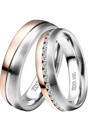 DOOSTI Trauring Schmuck Geschenk Edelstahl Trauring Ehering Partnerring LIEBE, wahlweise mit oder ohne Zirkonia