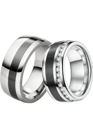 DOOSTI Trauring Schmuck Geschenk Edelstahl Trauring Ehering Partnerring LIEBE, Made in Germany - wahlweise mit oder ohne Zirkonia