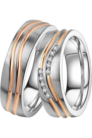 DOOSTI Trauring Schmuck Geschenk Edelstahl Trauring Ehering Partnerring LIEBE, Made in Germany, wahlweise mit oder ohne Zirkonia