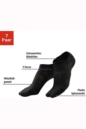 Lascana Sneakersocken (Packung, 7-Paar) mit Mittelfußgummi