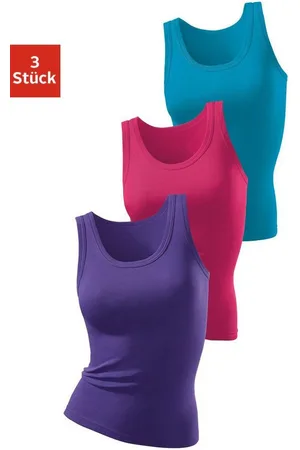H.I.S Tanktop ohne Seitennähte (3er-Pack) aus weicher Rippqualität aus Baumwolle